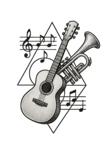 tattoovorlage-mit-musikinstrumenten-und-noten