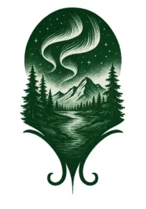 tattoovorlage-mit-polarlichtern-ueber-einer-traumhaften-landschaft