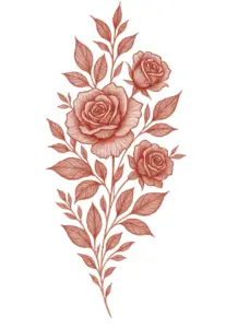 tattoovorlage-mit-rosen-und-blaettern-fuer-frauen