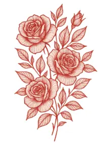 tattoovorlage-mit-rosen-und-blaettern-fuer-oberarm