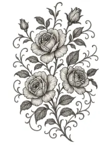 tattoovorlage-mit-rosen-und-ranken-fuer-oberarm