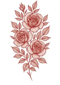 tattoovorlage-mit-roten-rosen-und-blaettern-fuer-den-oberarm