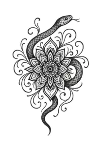 tattoovorlage-mit-schlangen-und-mandala-design