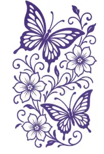 tattoovorlage-mit-schmetterlingen-und-blumen-in-lila