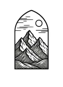 tattoovorlage-mit-stilisierten-bergen-und-klarem-himmel