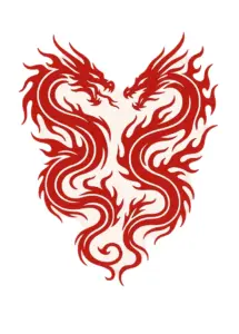 tattoovorlage-mit-stilisierten-drachen-und-flammen