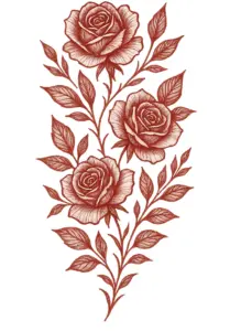 tattoovorlage-mit-stilisierten-rosen-und-blaettern