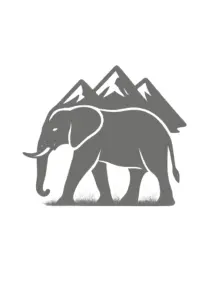 tattoovorlage-mit-stilisierter-elefanten-silhouette-und-berglanschaft