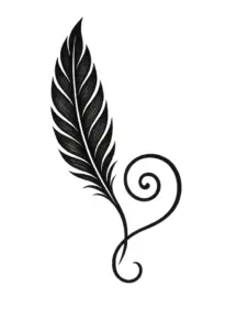 tattoovorlage-mit-stilisierter-feder-und-eleganter-spirale