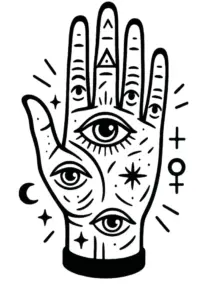 tattoovorlage-mit-stilisierter-hand-und-augen-symbolen