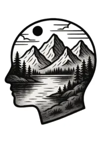 tattoovorlage-mit-stilisierter-landschaft-im-kopf