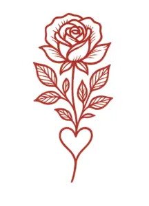 tattoovorlage-mit-stilisierter-rose-und-herzmotiv