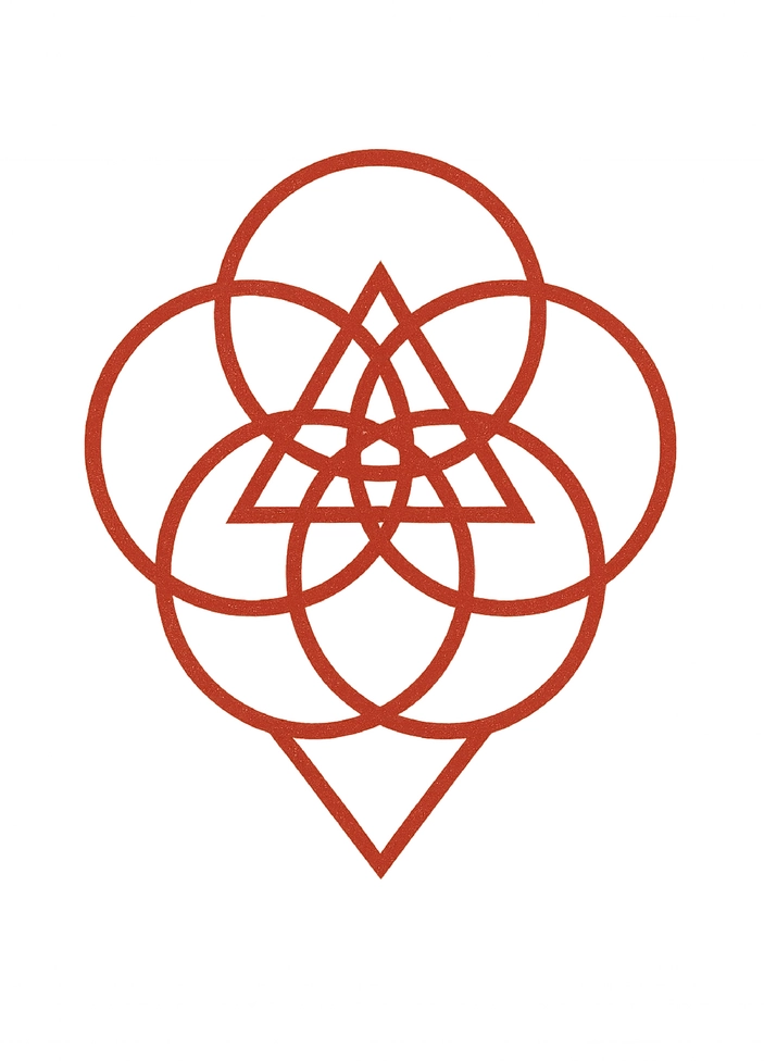 Tattoovorlage mit überlappenden Kreisen und Dreiecken