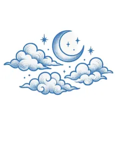 tattoovorlage-mit-wolken-und-mond-in-blau