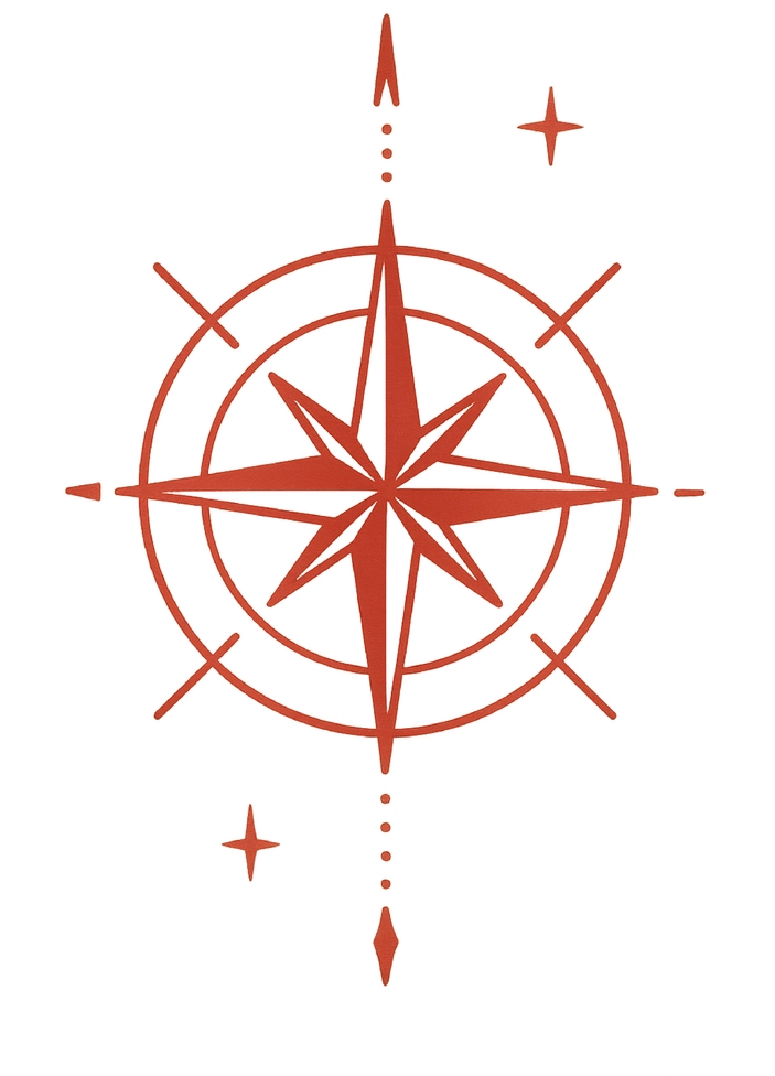 Tattoovorlage moderner Kompass mit geometrischen Formen