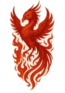 tattoovorlage-phoenix-mit-flammen-fuer-ruecken