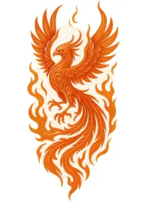 tattoovorlage-phoenix-mit-flammen-und-lebhaften-farben