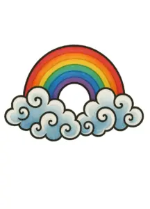 tattoovorlage-regenbogen-und-wolken-design