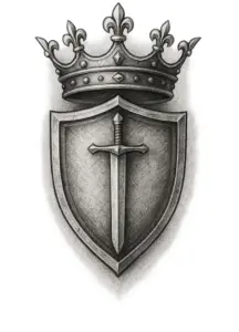 tattoovorlage-schild-mit-schwert-und-krone