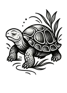 tattoovorlage-schildkroete-fuer-geduld-und-ruhe-oberschenkel