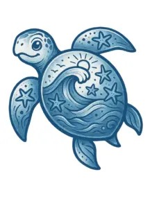 tattoovorlage-schildkroete-mit-maritimem-elementen