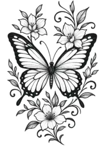 tattoovorlage-schmetterling-florale-elemente-fuer-frauen