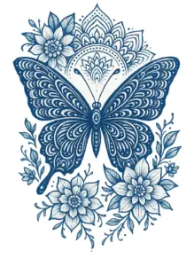 tattoovorlage-schmetterling-mit-blumenmustern