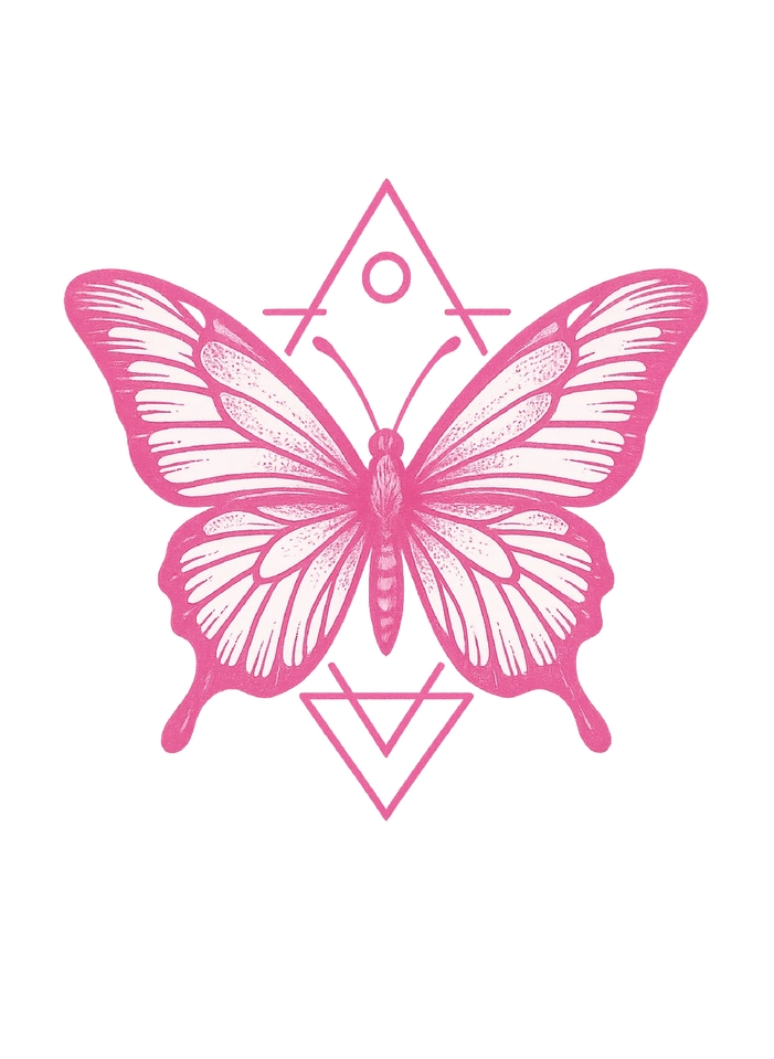 Tattoovorlage Schmetterling mit geometrischen Formen