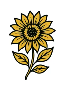 tattoovorlage-sonnenblume-mit-grossen-bluetenblaettern