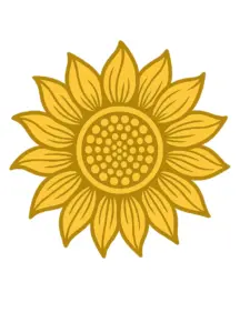 tattoovorlage-sonnenblume-mit-stilisierten-bluetenblaettern