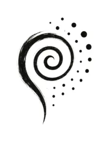 tattoovorlage-spiralförmiges-design-mit-punkten