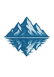 tattoovorlage-stilisierte-berge-mit-reflektierendem-wasser