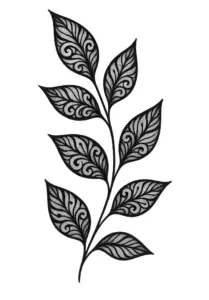 tattoovorlage-stilisierte-blaetter-mit-floralem-muster