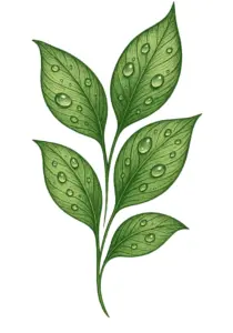 tattoovorlage-stilisierte-blaetter-mit-wassertropfen