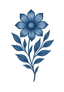 tattoovorlage-stilisierte-blume-mit-blaettern