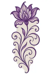 tattoovorlage-stilisierte-blume-mit-geschwungenen-linien