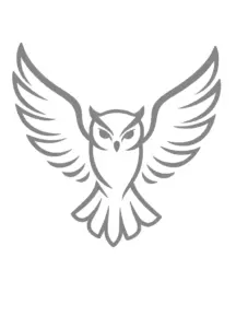 tattoovorlage-stilisierte-eule-im-flug-ausgebreiteten-fluegeln