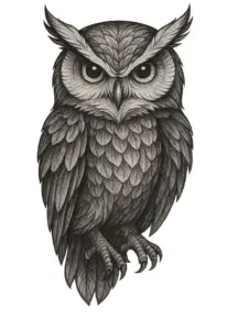 tattoovorlage-stilisierte-eule-mit-detaillierten-federn