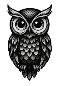 tattoovorlage-stilisierte-eule-mit-grossen-augen-oberschenkel