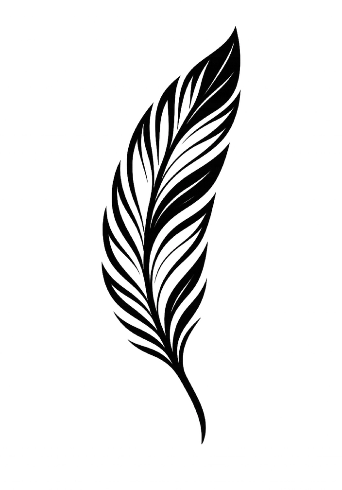 Tattoovorlage stilisierte Feder mit elegantem Design