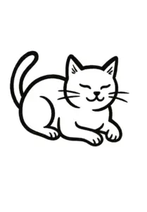 tattoovorlage-stilisierte-katze-in-entspannter-position