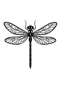 tattoovorlage-stilisierte-libelle-mit-filigranen-fluegeln