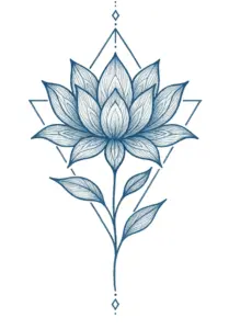 tattoovorlage-stilisierte-lotusbluete-geometrisches-design