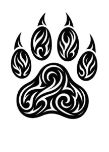 tattoovorlage-stilisierte-pfote-mit-tribal-muster
