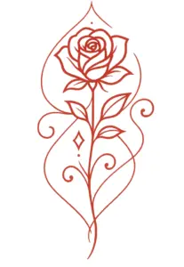 tattoovorlage-stilisierte-rose-geschwungenen-linien