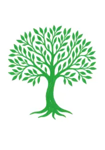 tattoovorlage-stilisierter-baum-mit-gruenen-blaettern