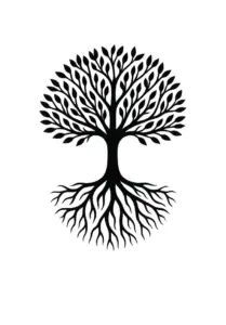 tattoovorlage-stilisierter-baum-mit-tiefen-wurzeln-nacken-hals