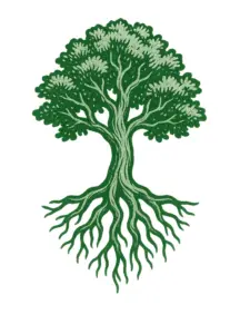 tattoovorlage-stilisierter-baum-mit-wurzeln-und-aesten