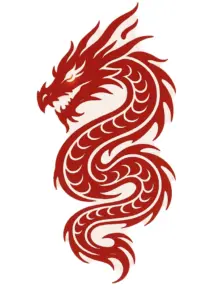 tattoovorlage-stilisierter-drache-mit-flammenden-augen