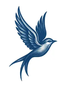 tattoovorlage-stilisierter-vogel-im-flug-oberschenkel